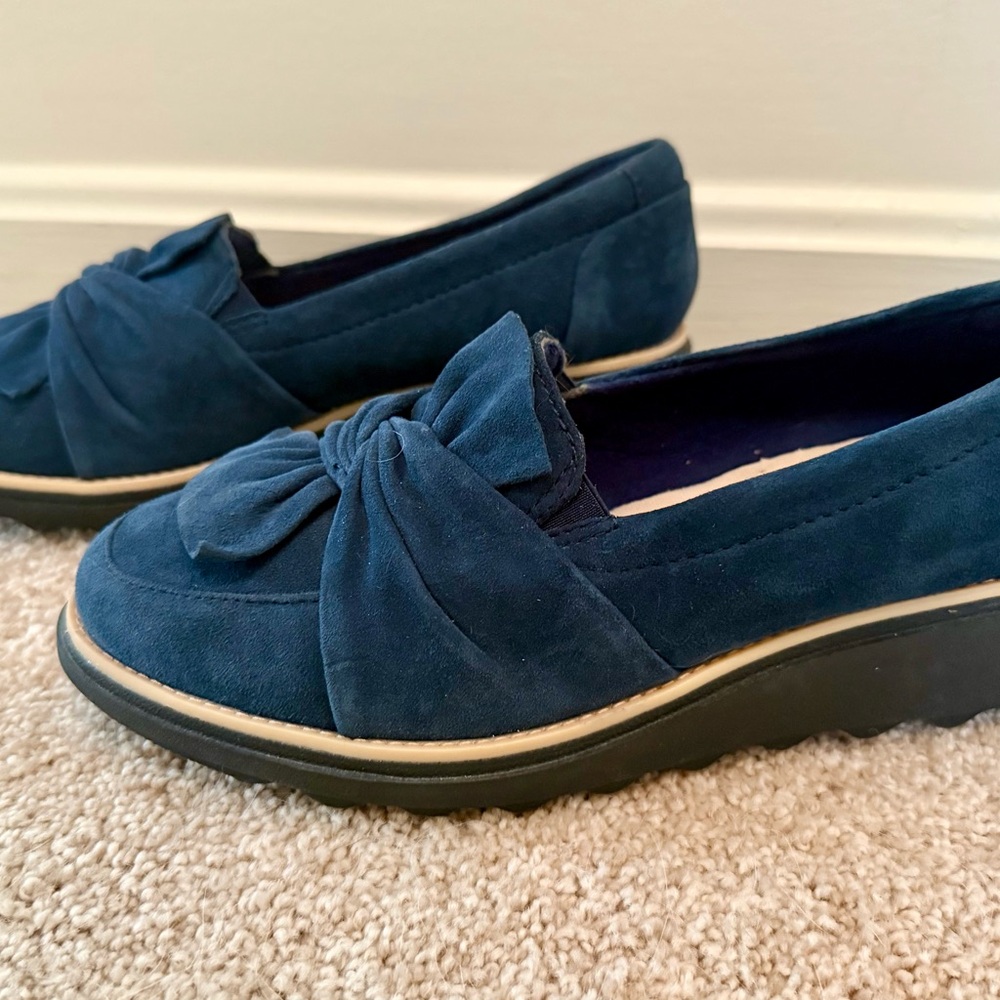 Clarks The Comfort Collection New Blue Suede Loafers